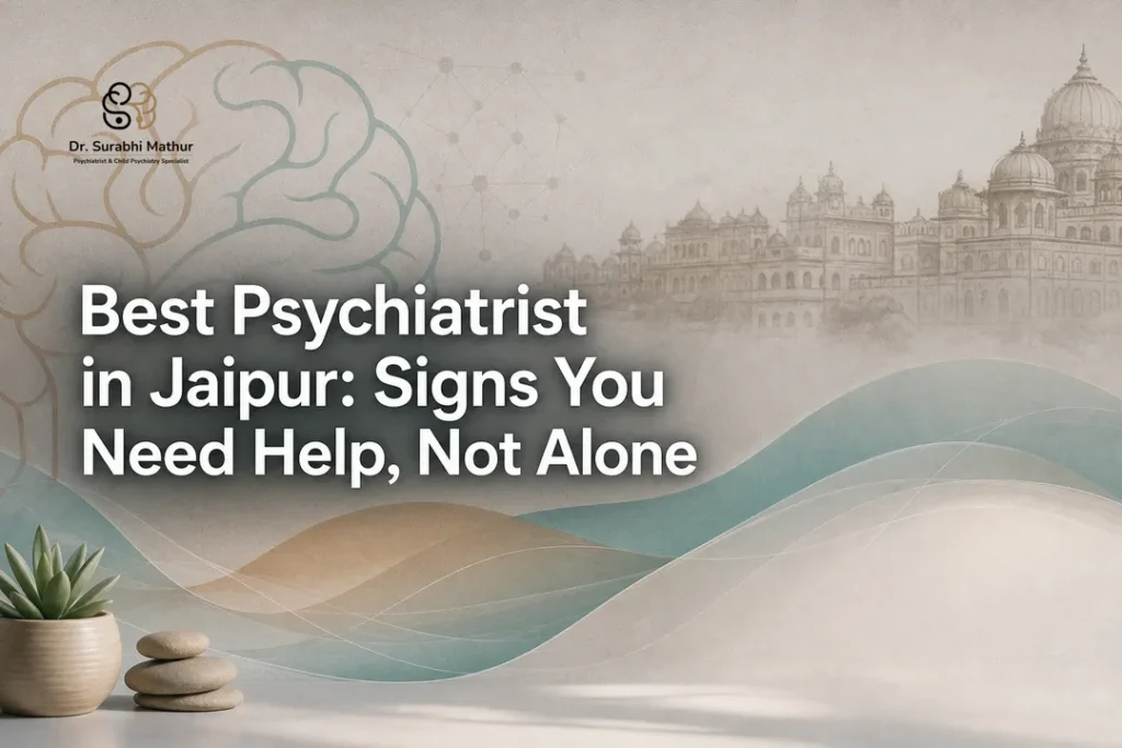 Calming abstract cover about seeking care with the best psychiatrist in jaipur